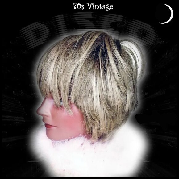 Vintage Carousel Other - Shaggy Frosted Wig, Carousel Shag Glam Rock Tina Turner Hair - 70s Vintage